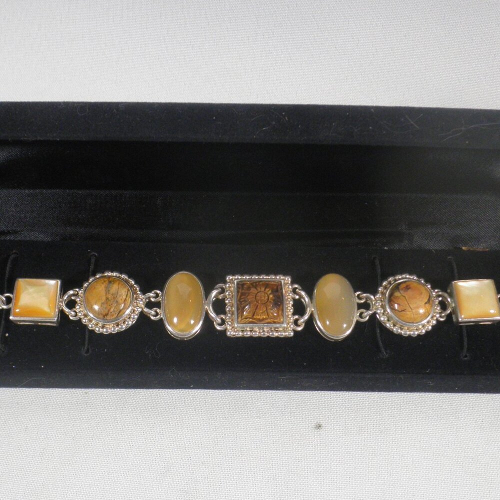 Whitney Kelly WK-Sterling Silver Tiger's Eye Agate Jasper Bracelet